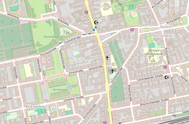 Karte mit dem Standort des Verkehrsinstituts Ares an der Karl-Marx-Straße 198, 12055 Berlin-Neukölln